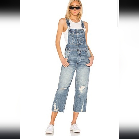 Free People Pants - Free People Baggy BF Overall in Light Denim 24